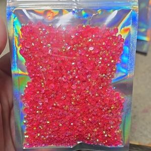 Hot Pink AB Rhinestone Beads Pack